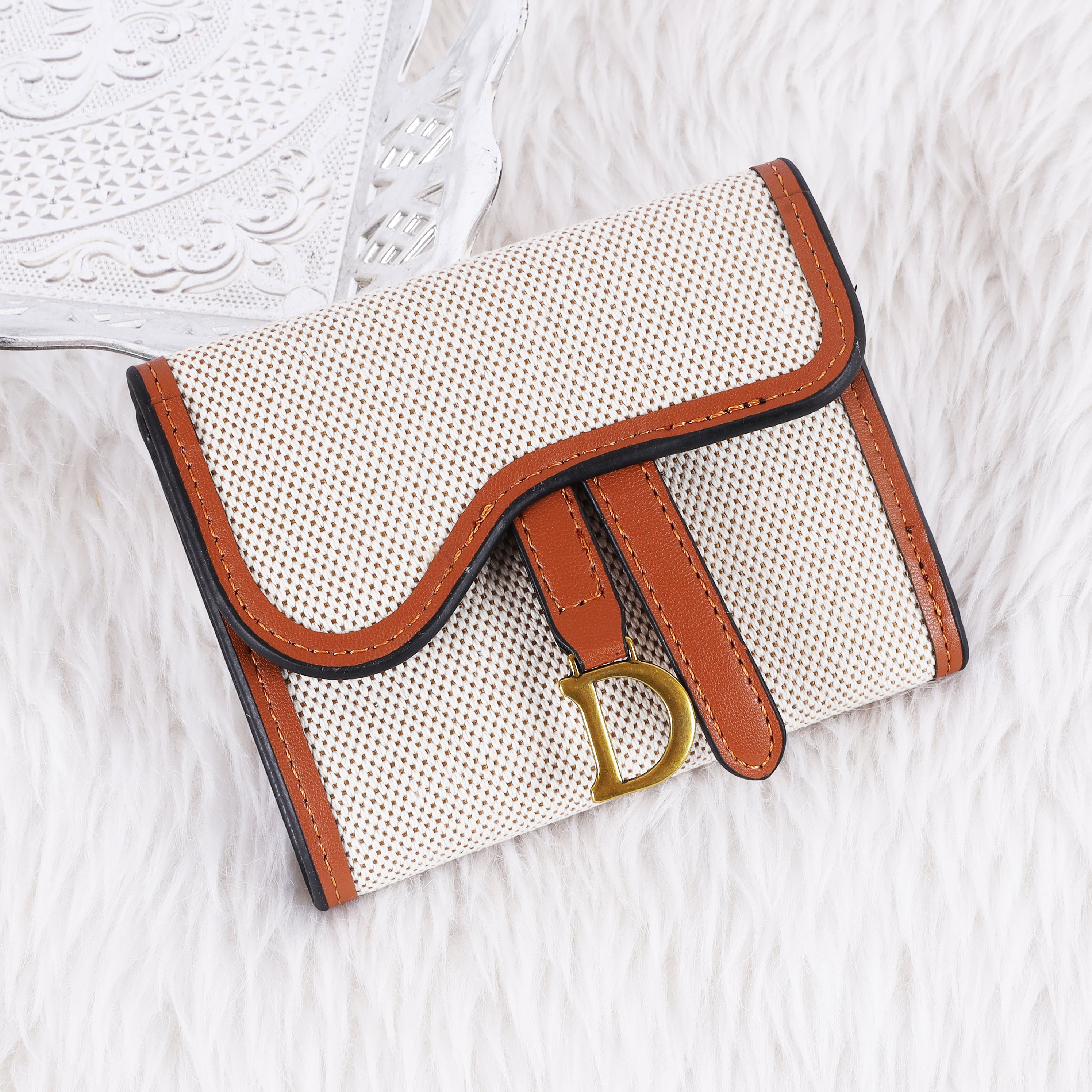 Premium Patterned Fabric SHORT Flap Wallet for Women