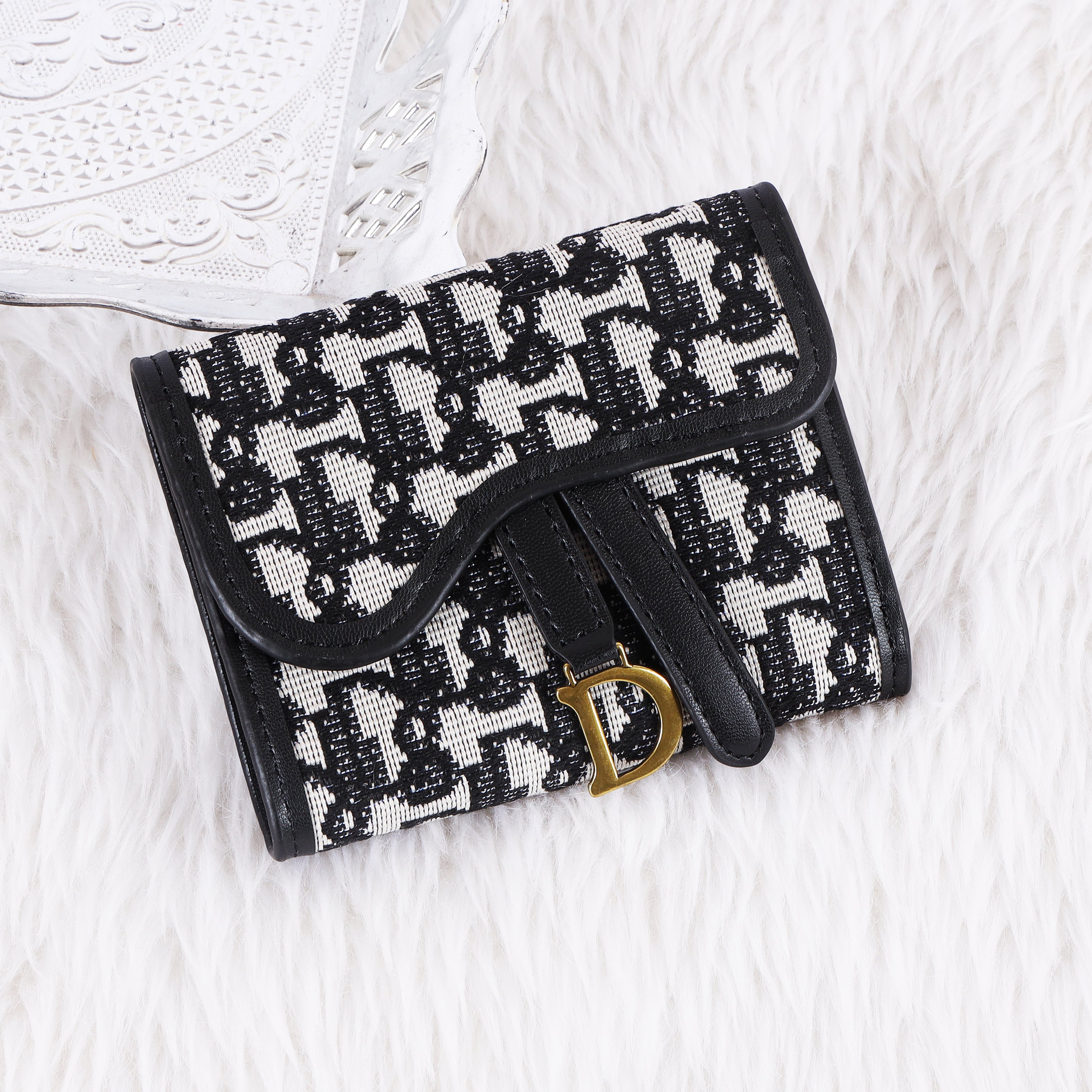 Premium Patterned Fabric SHORT Flap Wallet for Women