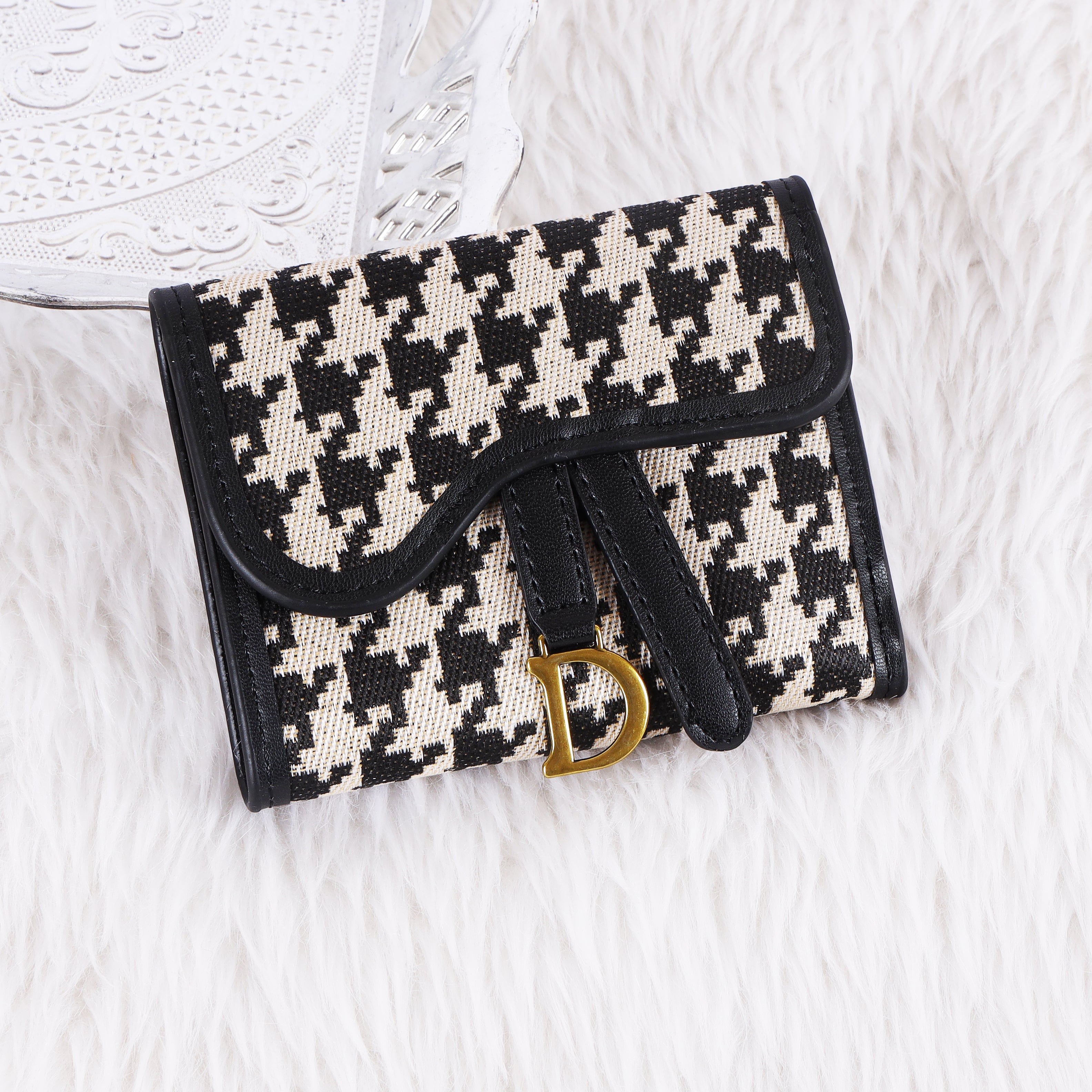 Premium Patterned Fabric SHORT Flap Wallet for Women