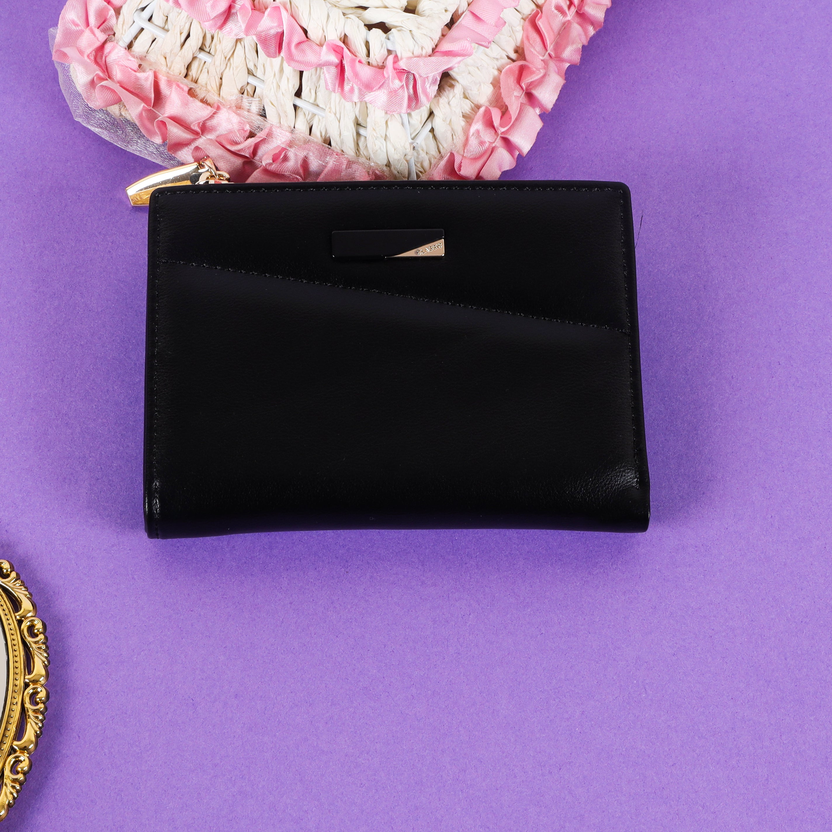 The Sleek Statement Mini: Luxe Faux Leather Wallet with Snap Closure and Card Organizer