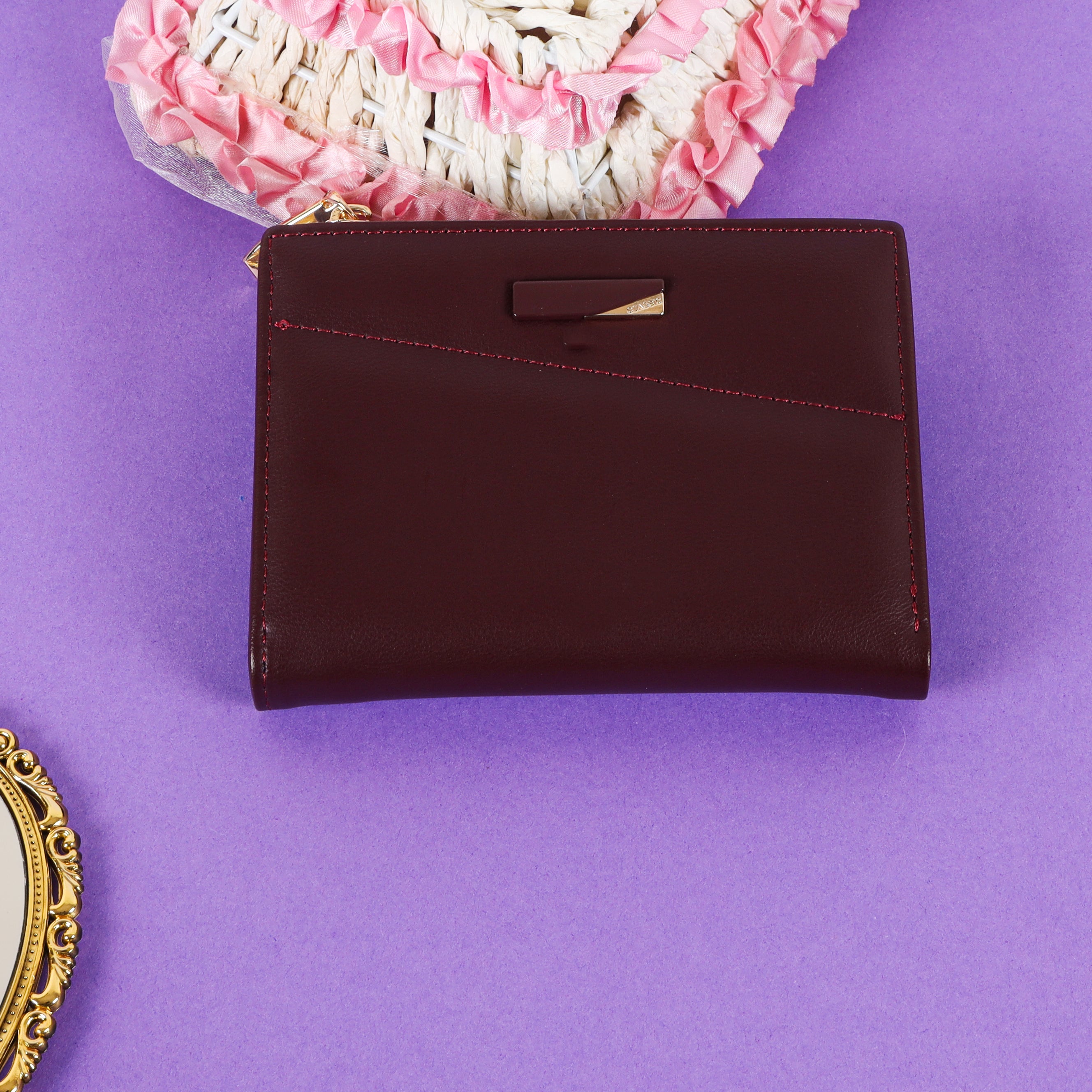 The Sleek Statement Mini: Luxe Faux Leather Wallet with Snap Closure and Card Organizer