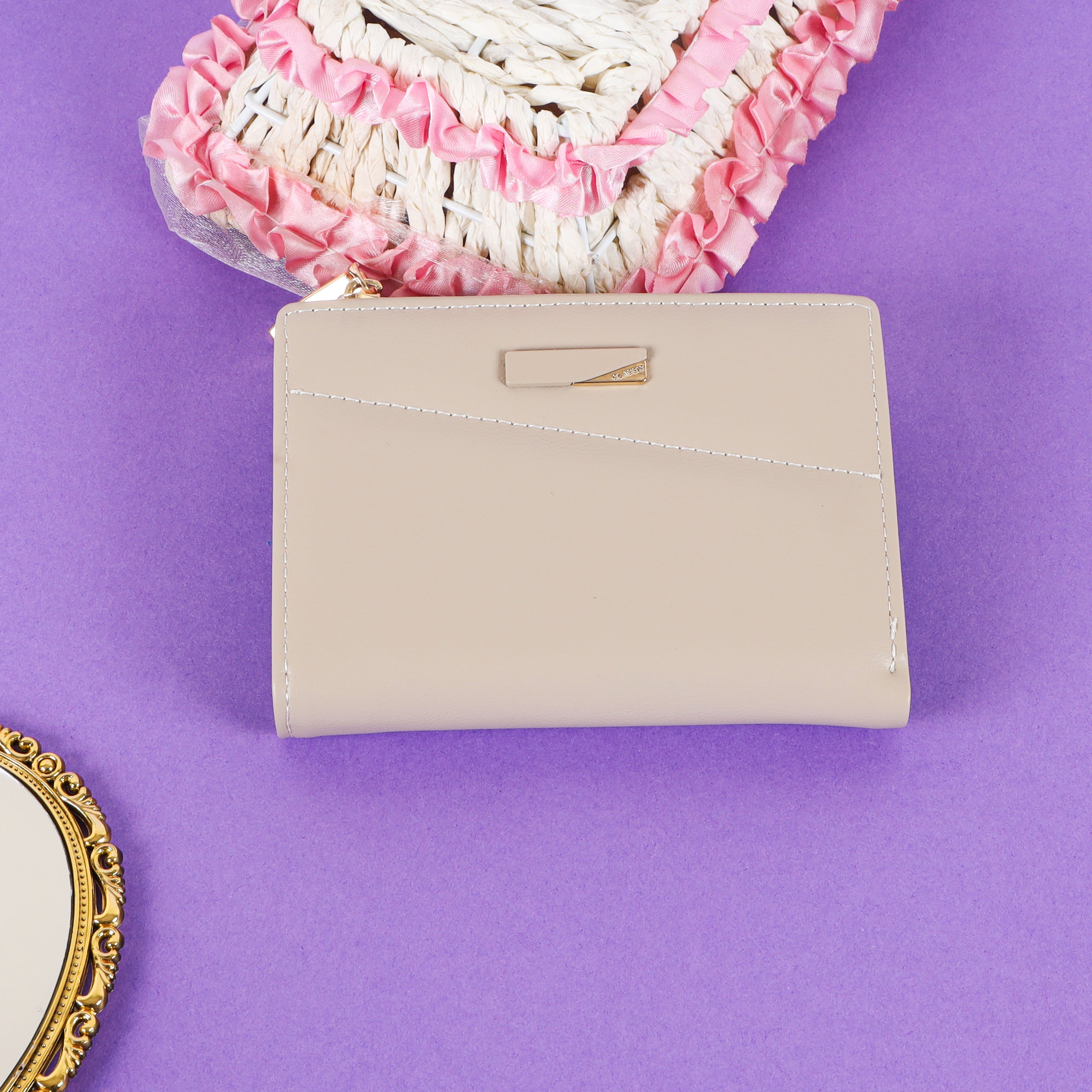 The Sleek Statement Mini: Luxe Faux Leather Wallet with Snap Closure and Card Organizer