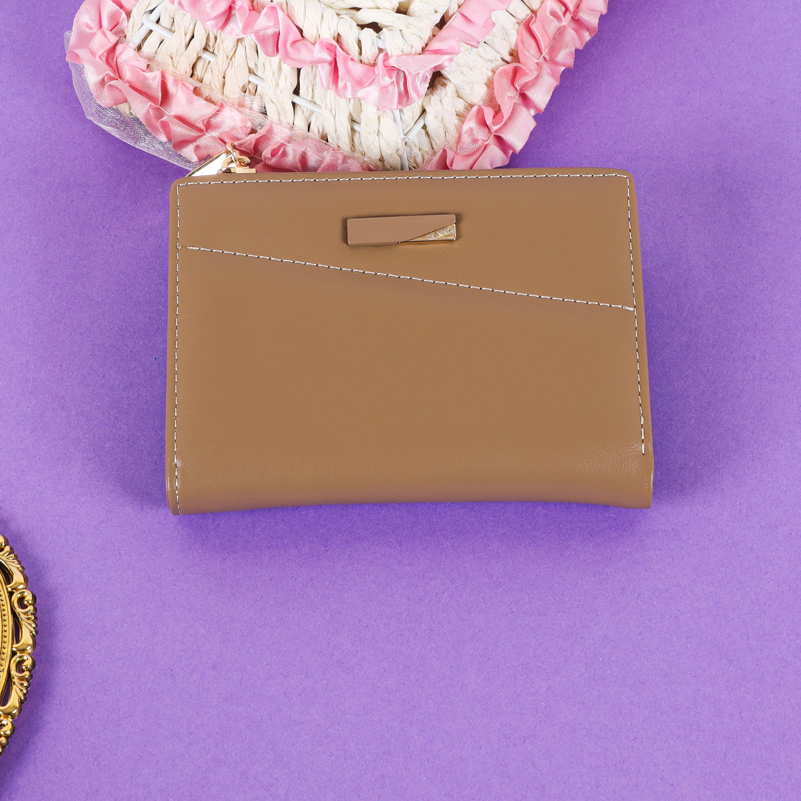 The Sleek Statement Mini: Luxe Faux Leather Wallet with Snap Closure and Card Organizer