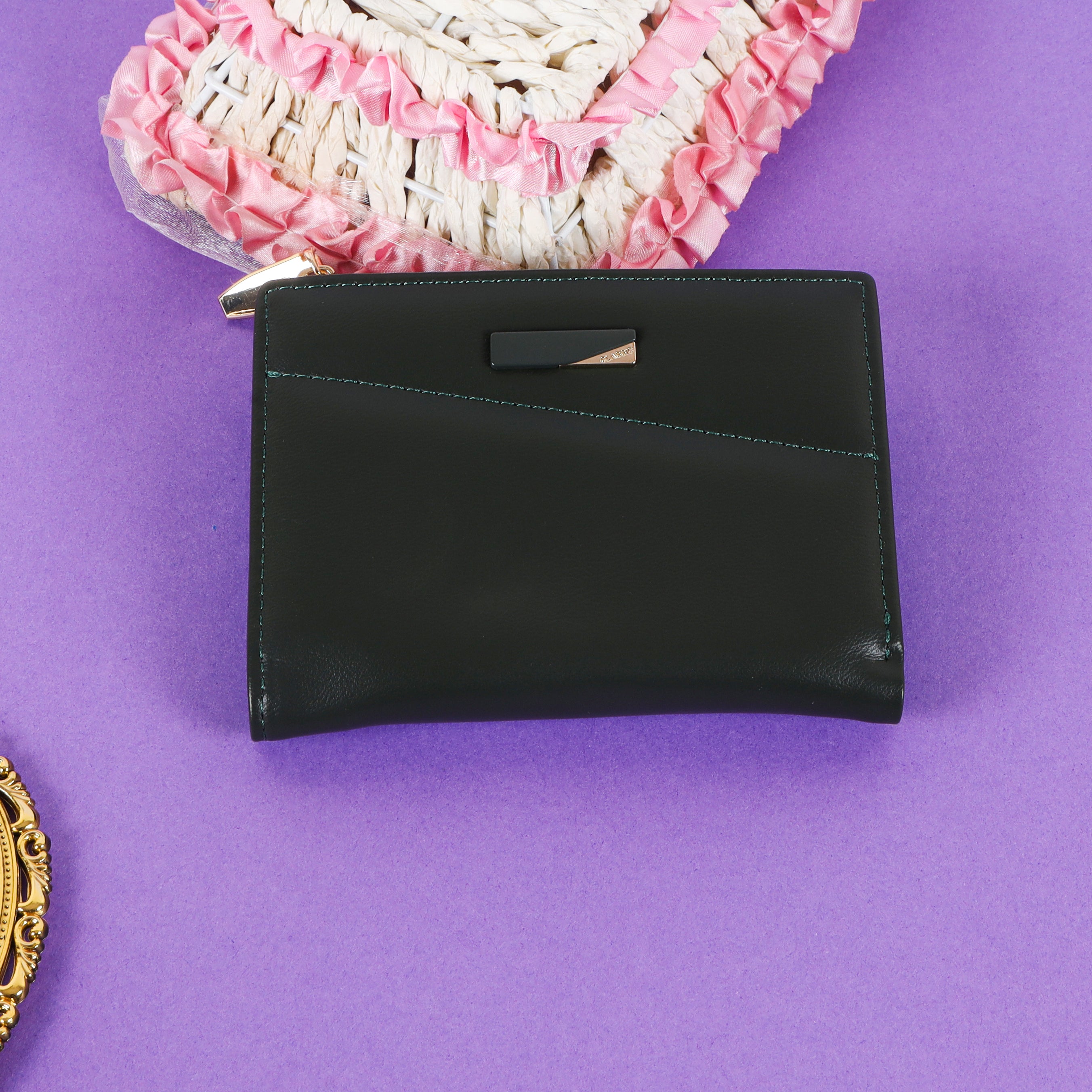 The Sleek Statement Mini: Luxe Faux Leather Wallet with Snap Closure and Card Organizer