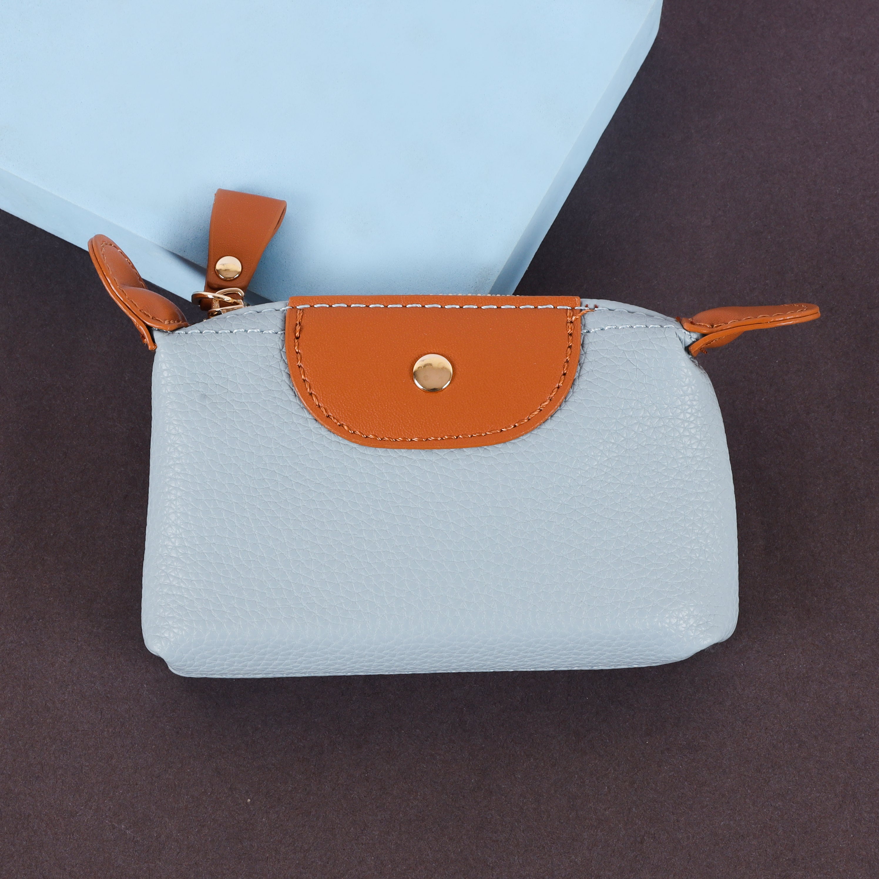 The "Metro" Compact Wallet: Elegant PU Leather Mini Purse with Gold-Tone Bar Accent