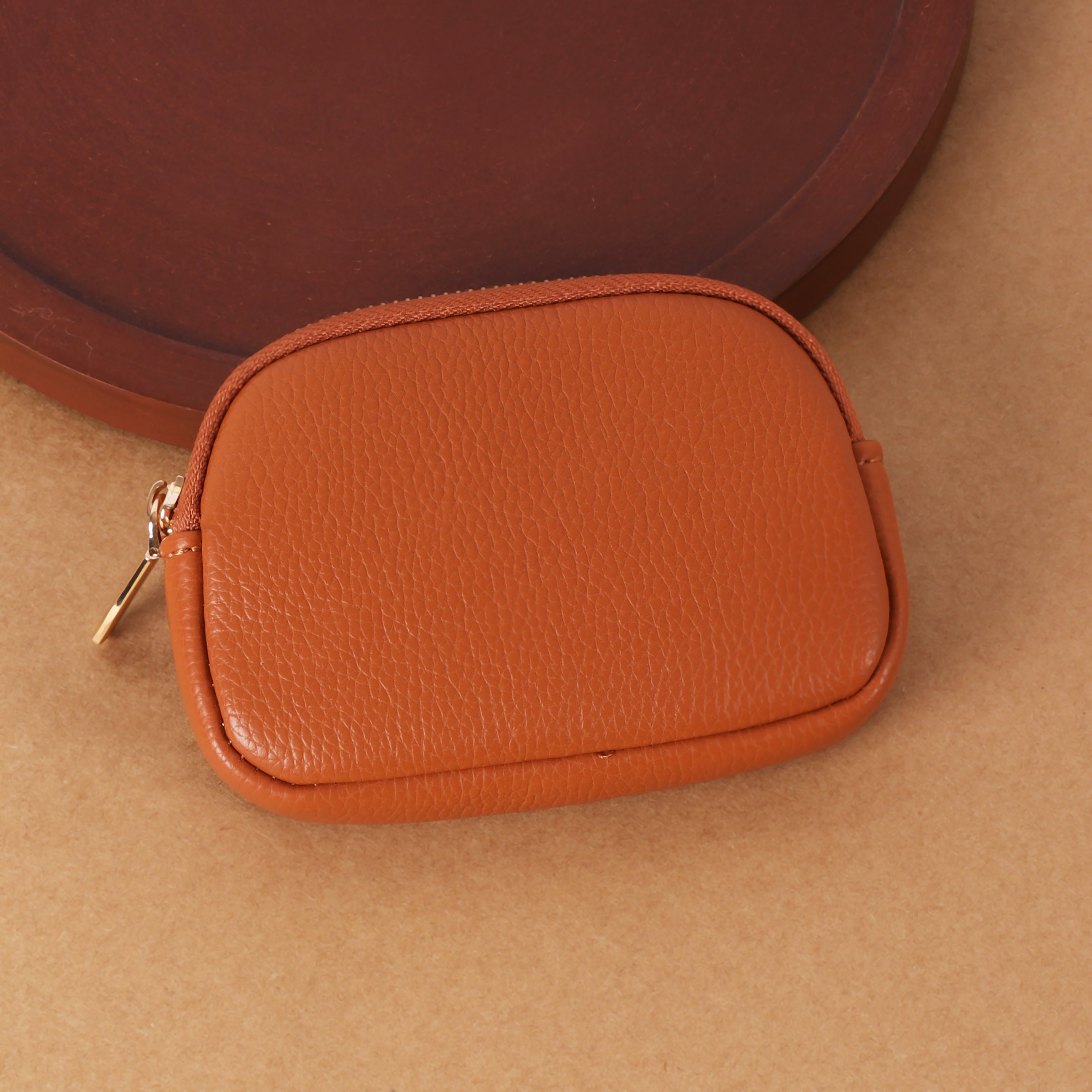 The "Everyday Carry" Key Fob Pouch: Textured Pebble Grain Zip Wallet