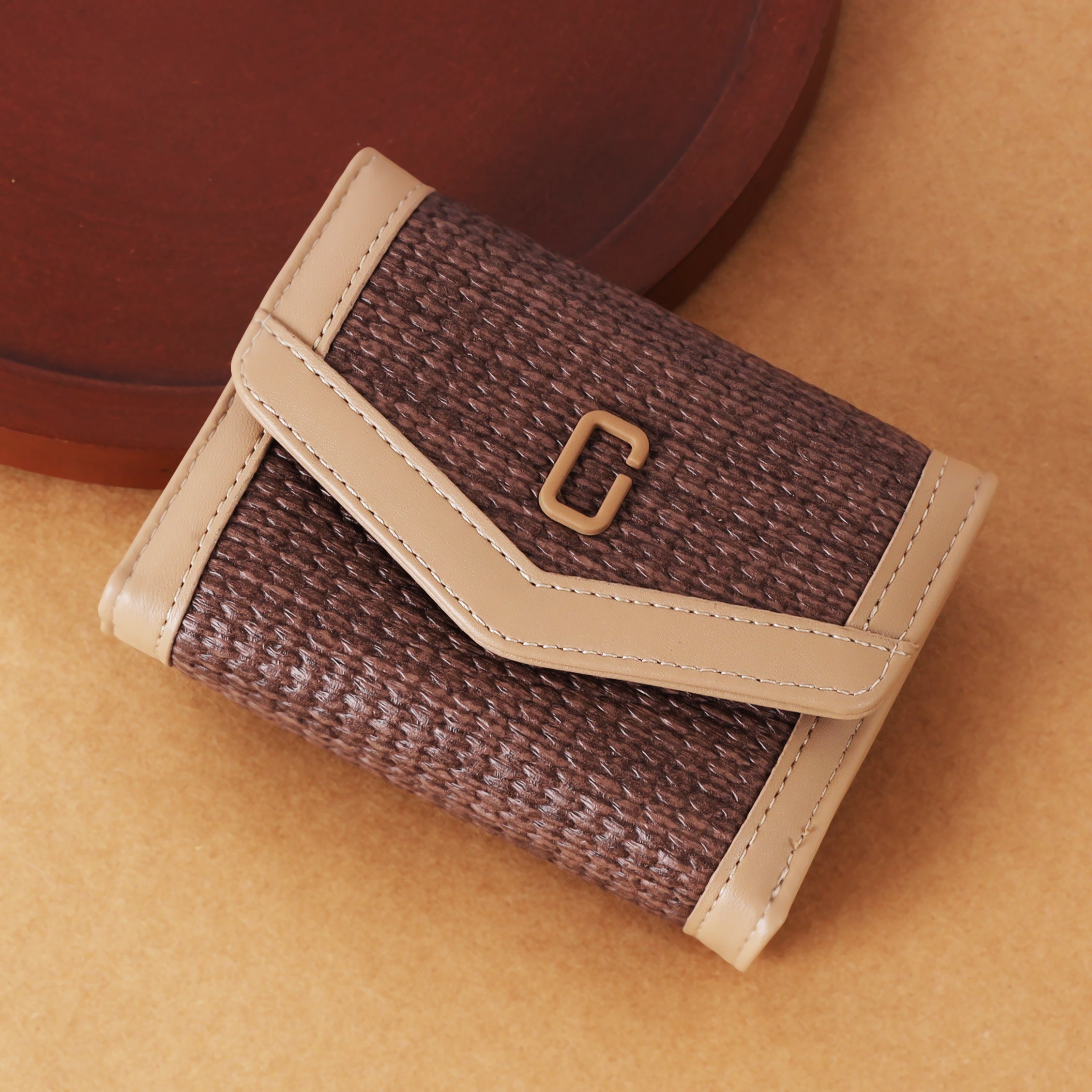 Elegant Textured Fabric SMALL Wallet for Women – Premium Flap Design