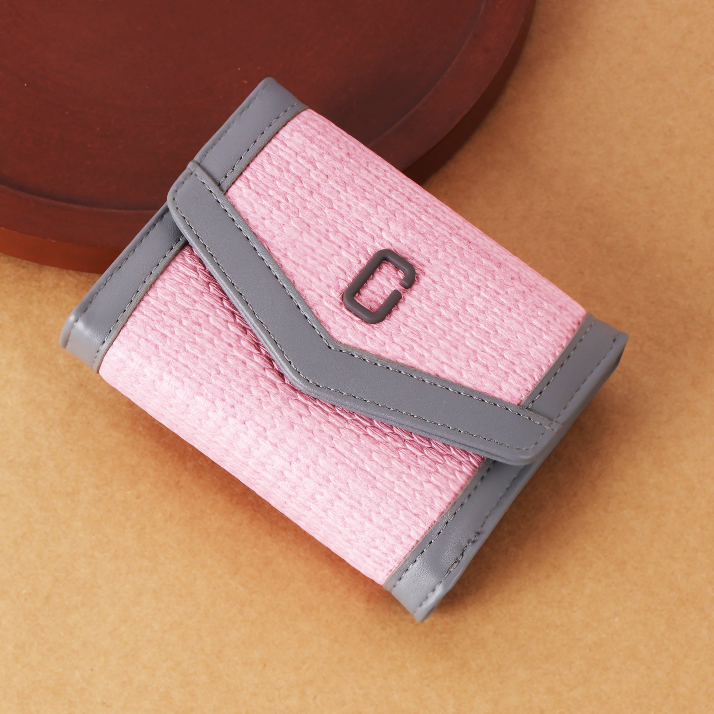 Elegant Textured Fabric SMALL Wallet for Women – Premium Flap Design