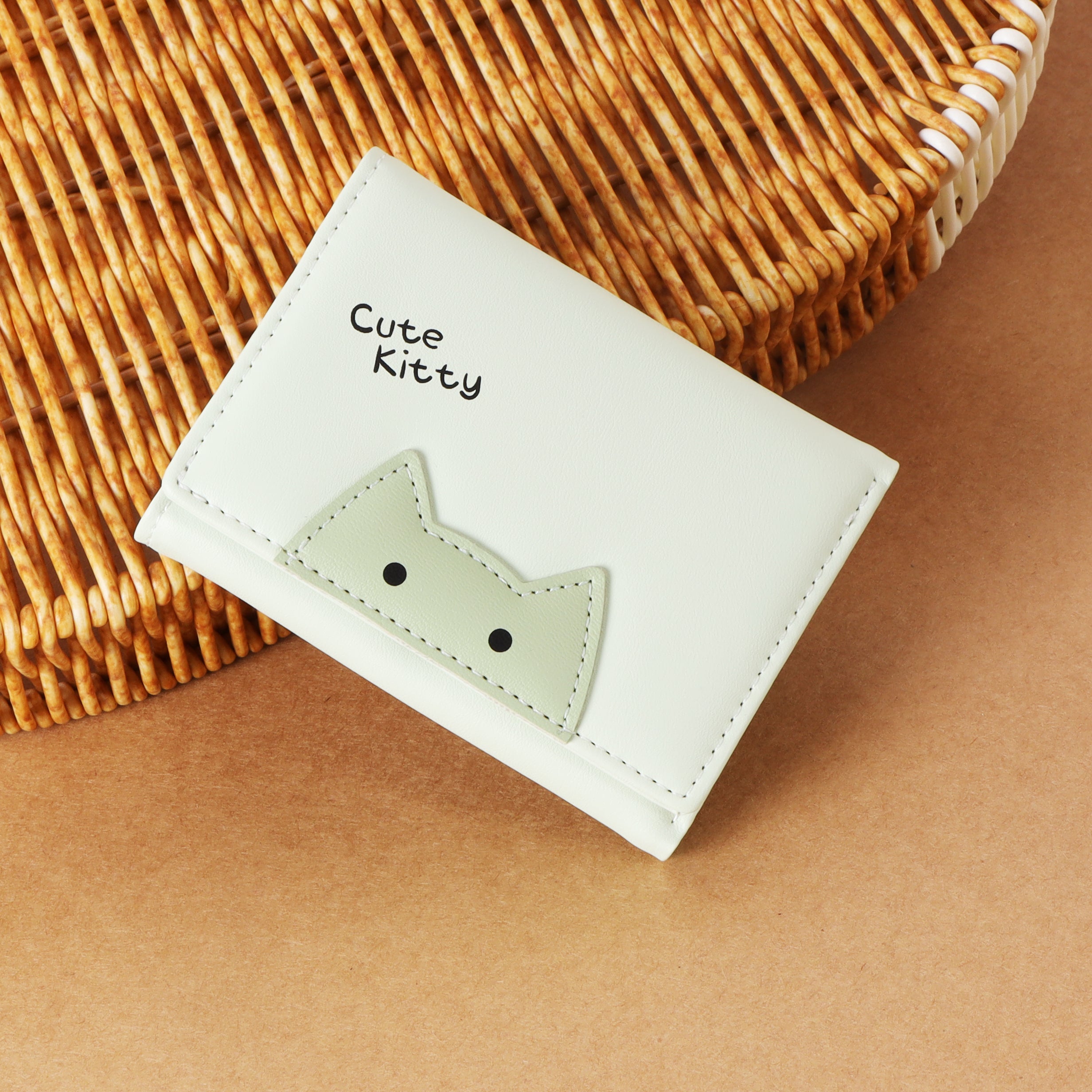 The "Kitty Whisper" Mini Wallet: Animal Patch & Trifold Wallet