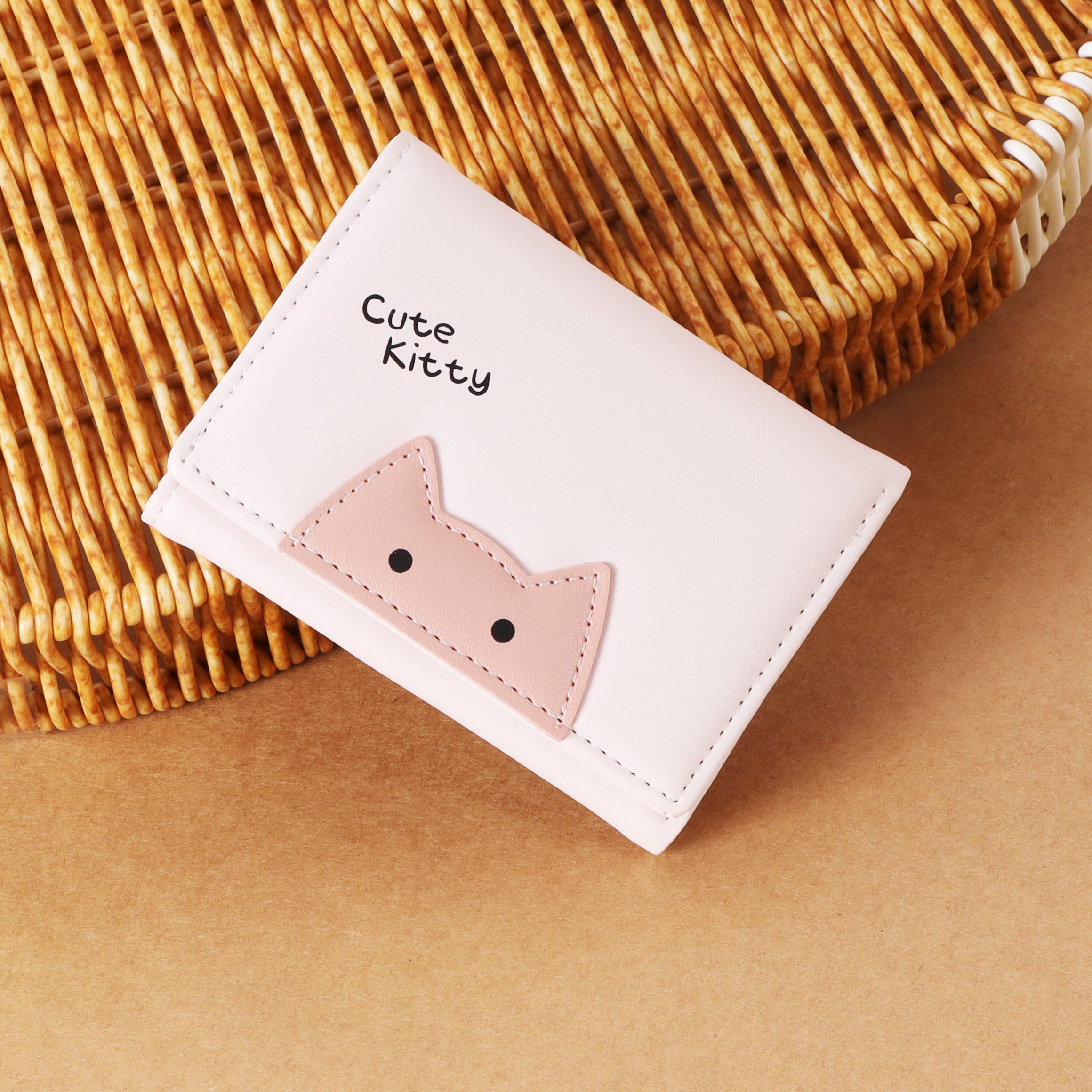 The "Kitty Whisper" Mini Wallet: Animal Patch & Trifold Wallet