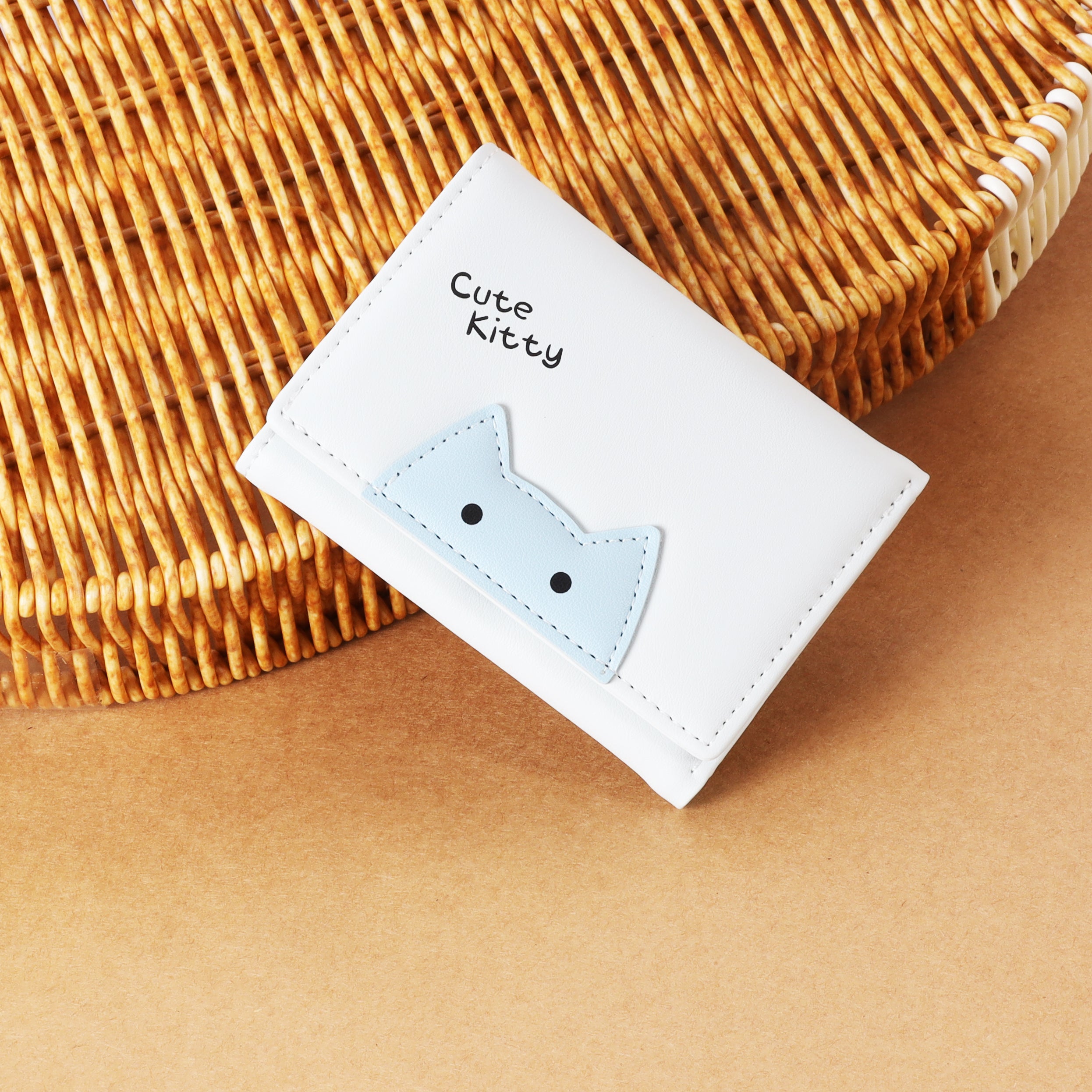 The "Kitty Whisper" Mini Wallet: Animal Patch & Trifold Wallet