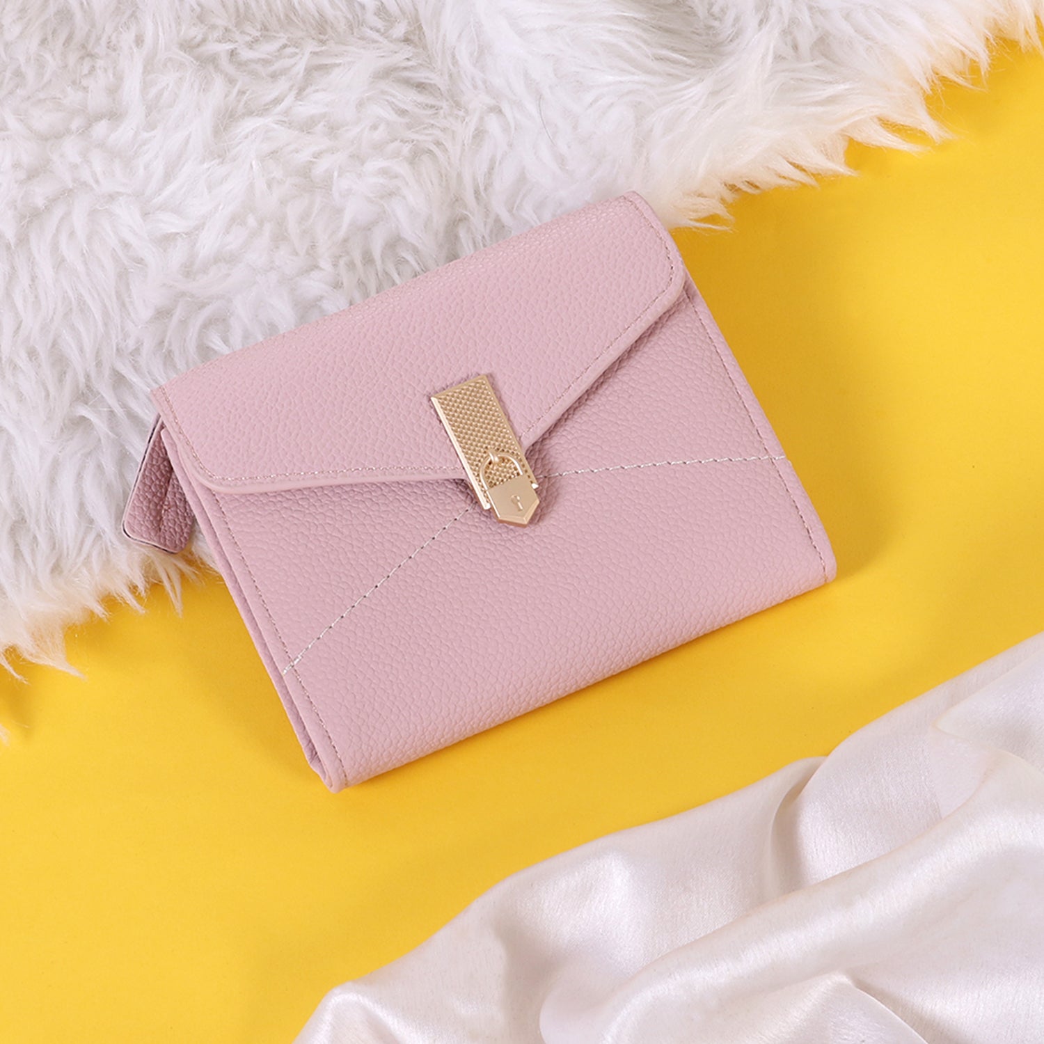 Geometric flap wallet: textured & minimalist