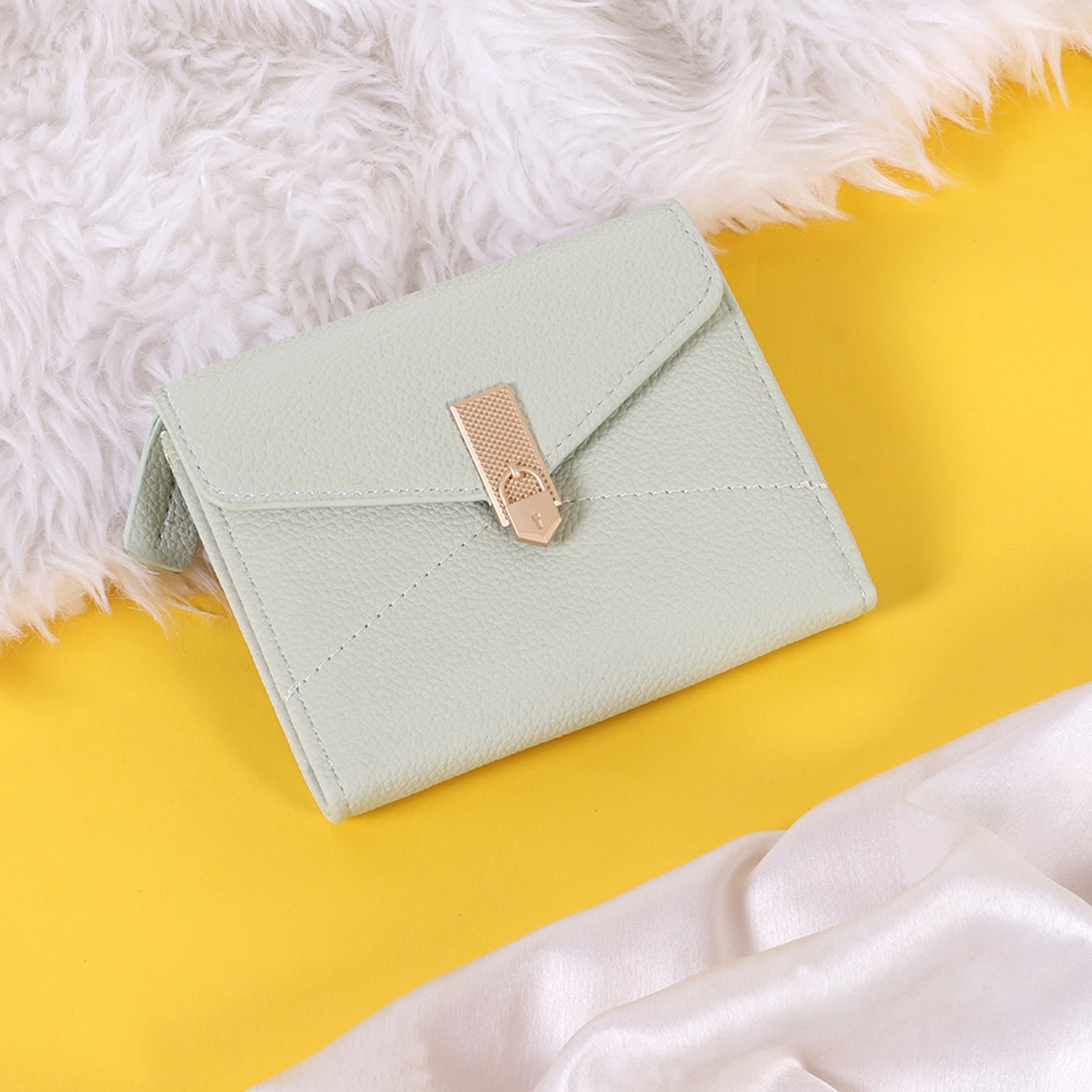 Geometric flap wallet: textured & minimalist