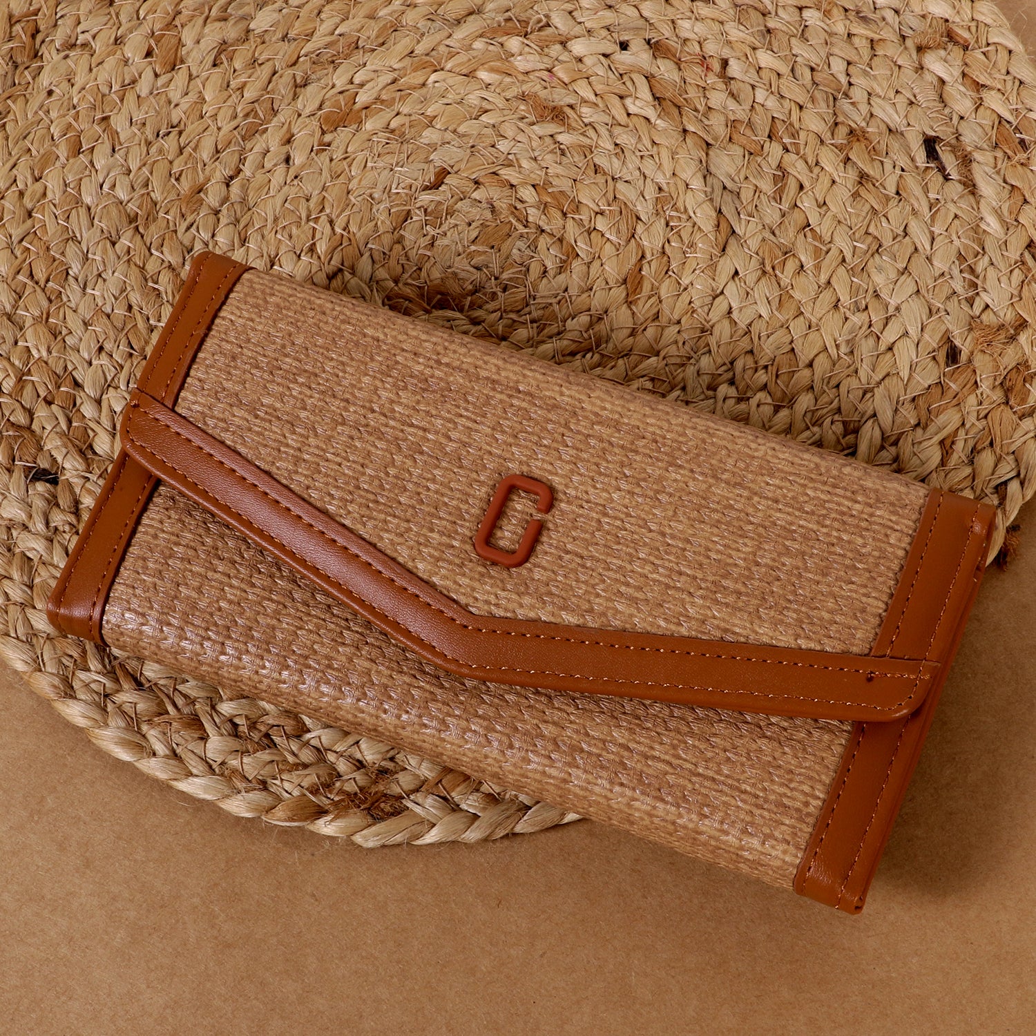 Elegant Textured Fabric Long Wallet for Women – Premium Flap Design