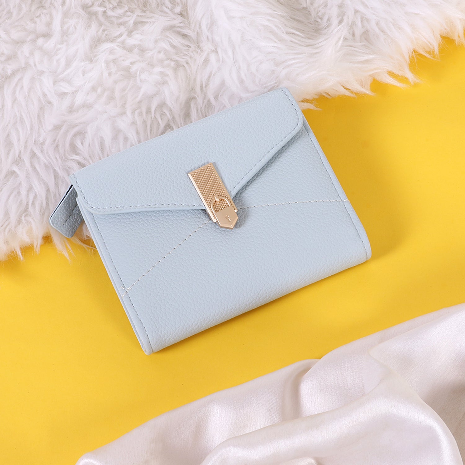 Geometric flap wallet: textured & minimalist