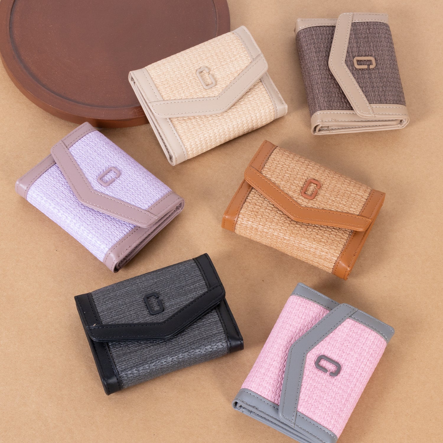 Elegant Textured Fabric SMALL Wallet for Women – Premium Flap Design