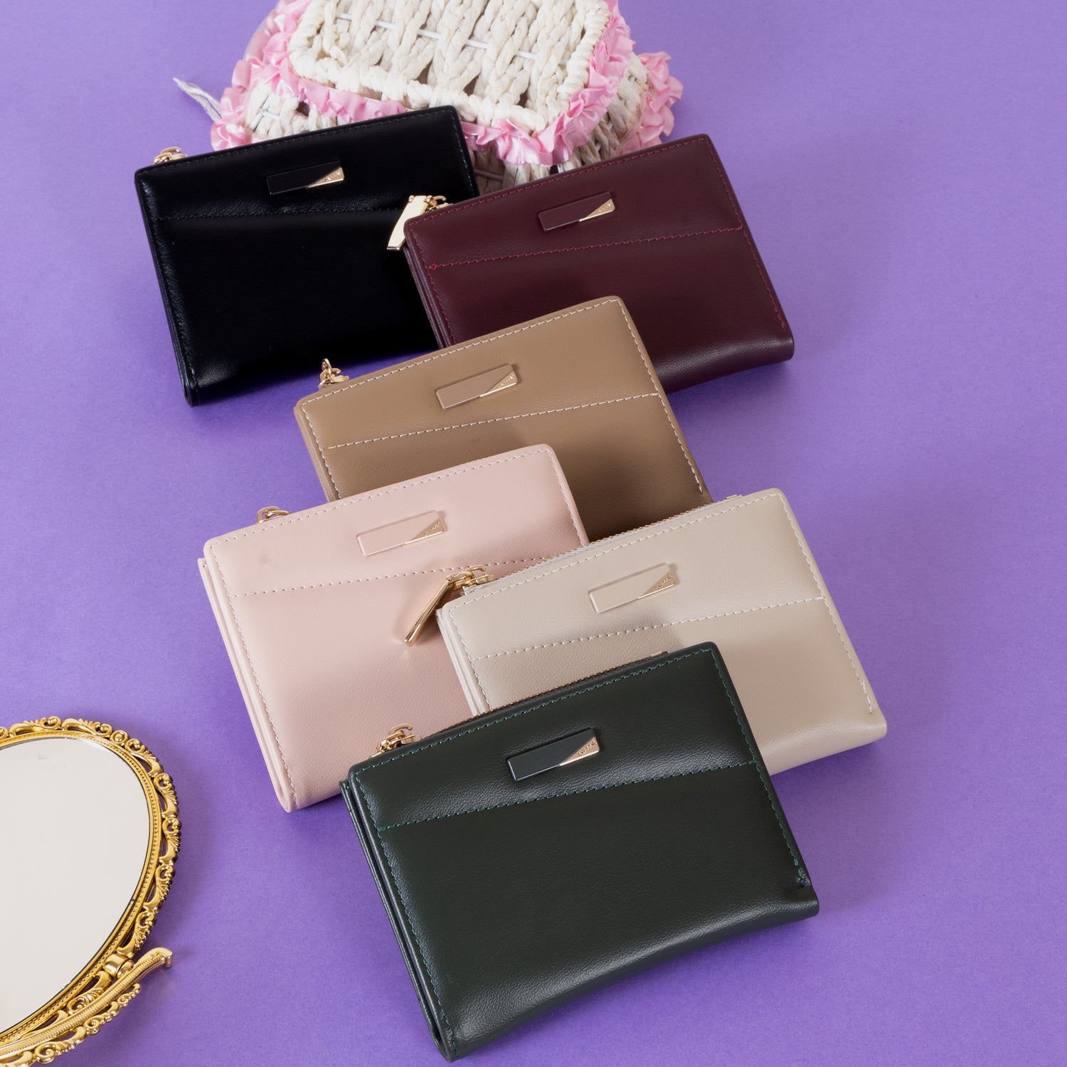 The Sleek Statement Mini: Luxe Faux Leather Wallet with Snap Closure and Card Organizer