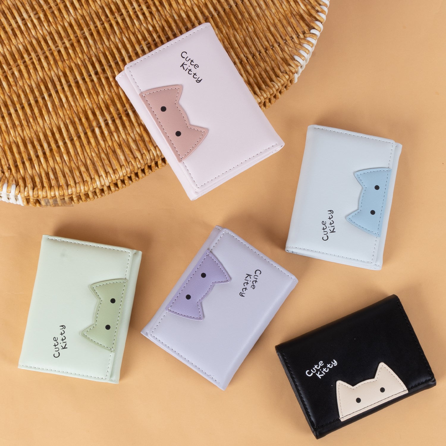 The "Kitty Whisper" Mini Wallet: Animal Patch & Trifold Wallet