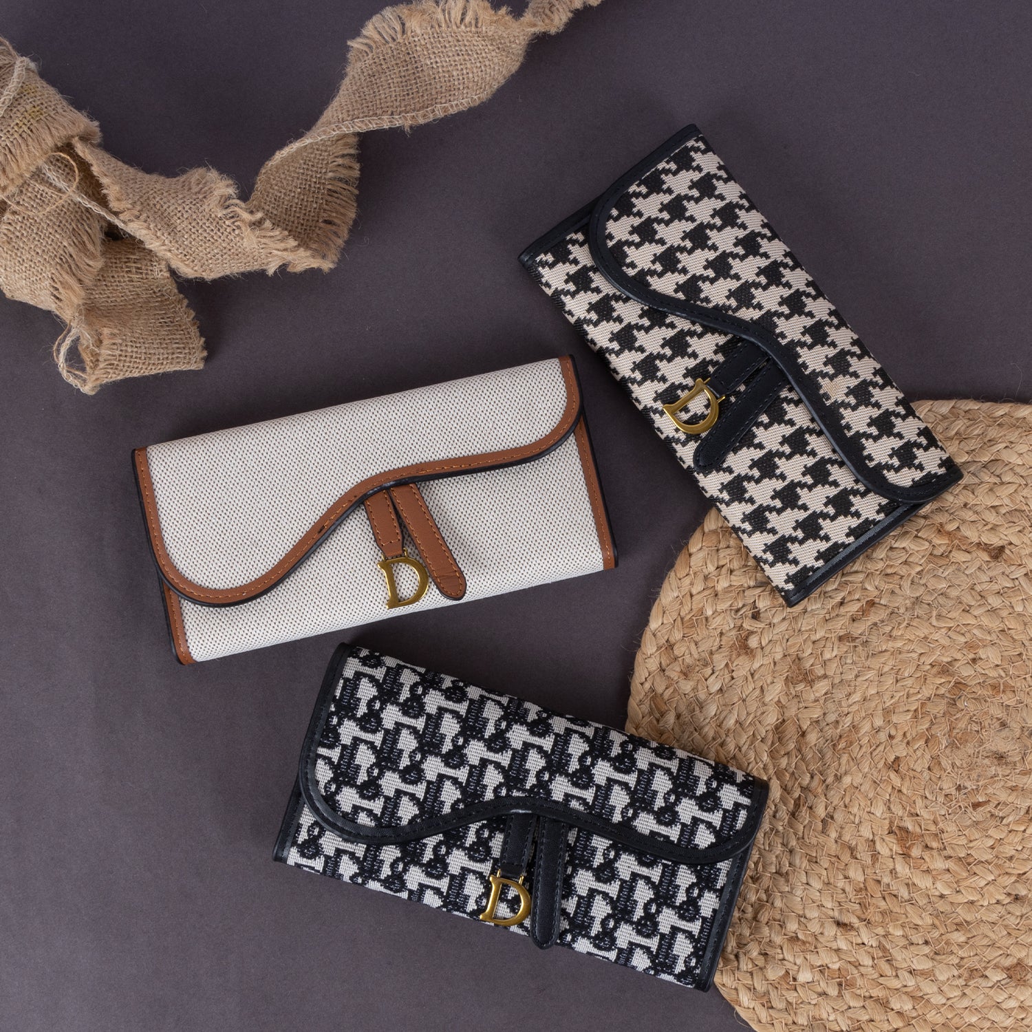 Premium Patterned Fabric LONG Flap Wallet for Women