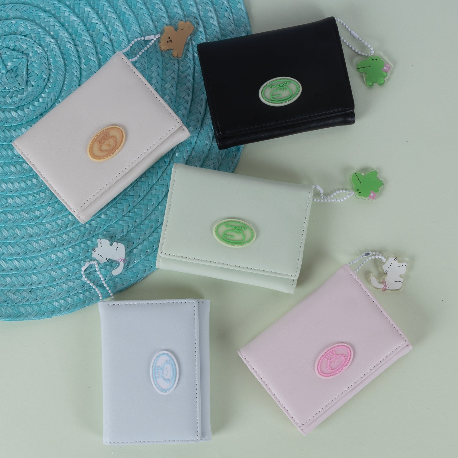 The "Pocket Pal" Mini Wallet: Kawaii Patch & Charm Trifold