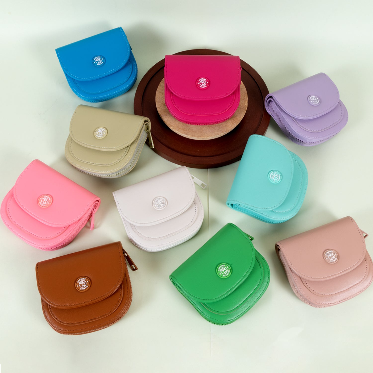 The Arc Compact Coin & Card Wallet with Emblem Flap