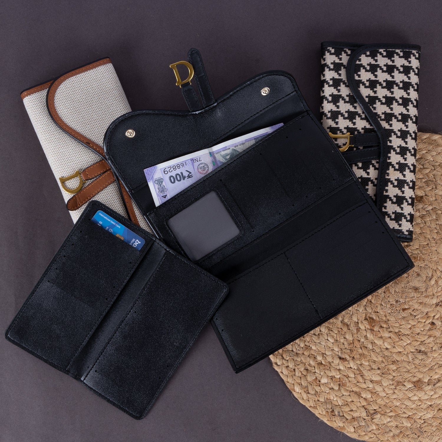 Premium Patterned Fabric LONG Flap Wallet for Women