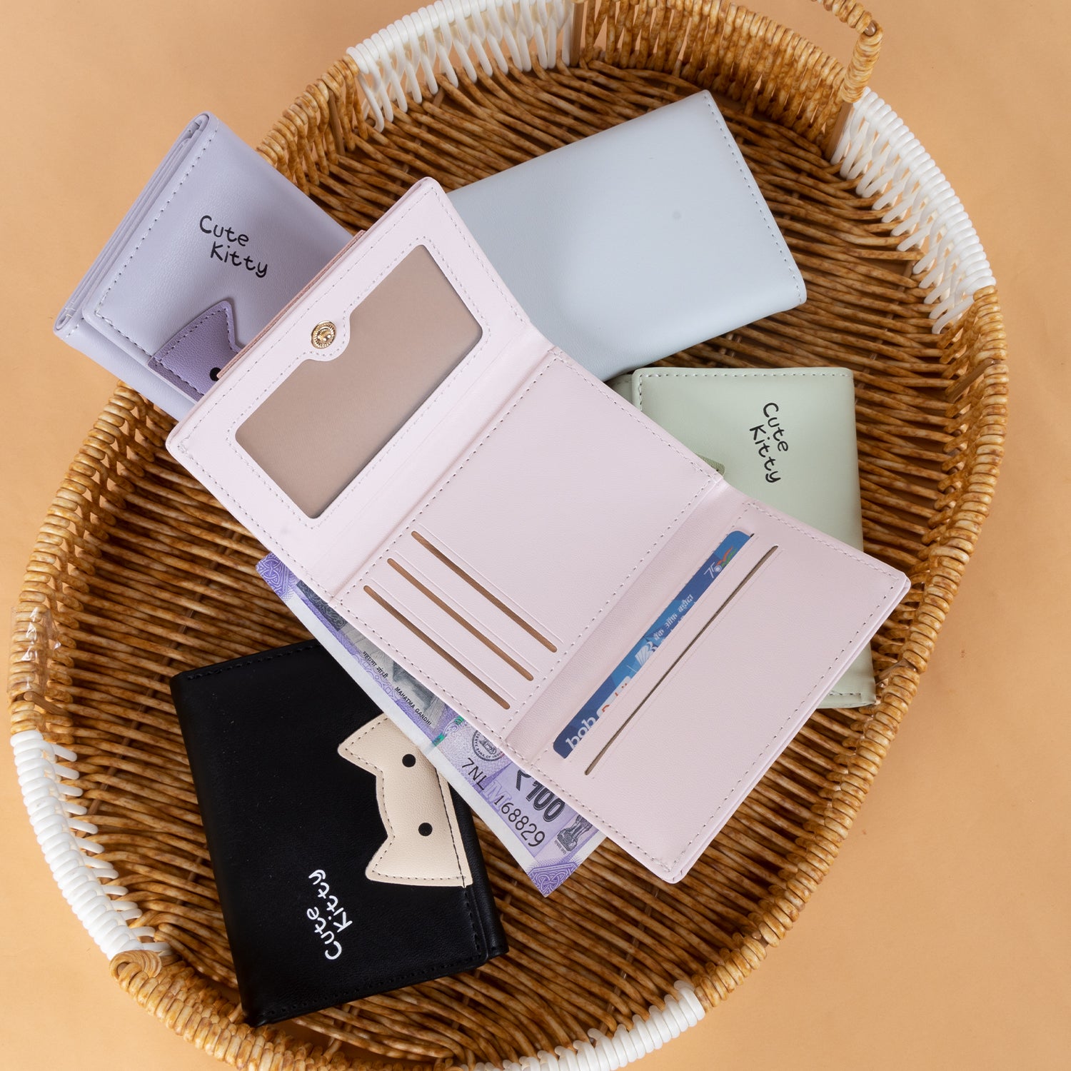 The "Kitty Whisper" Mini Wallet: Animal Patch & Trifold Wallet