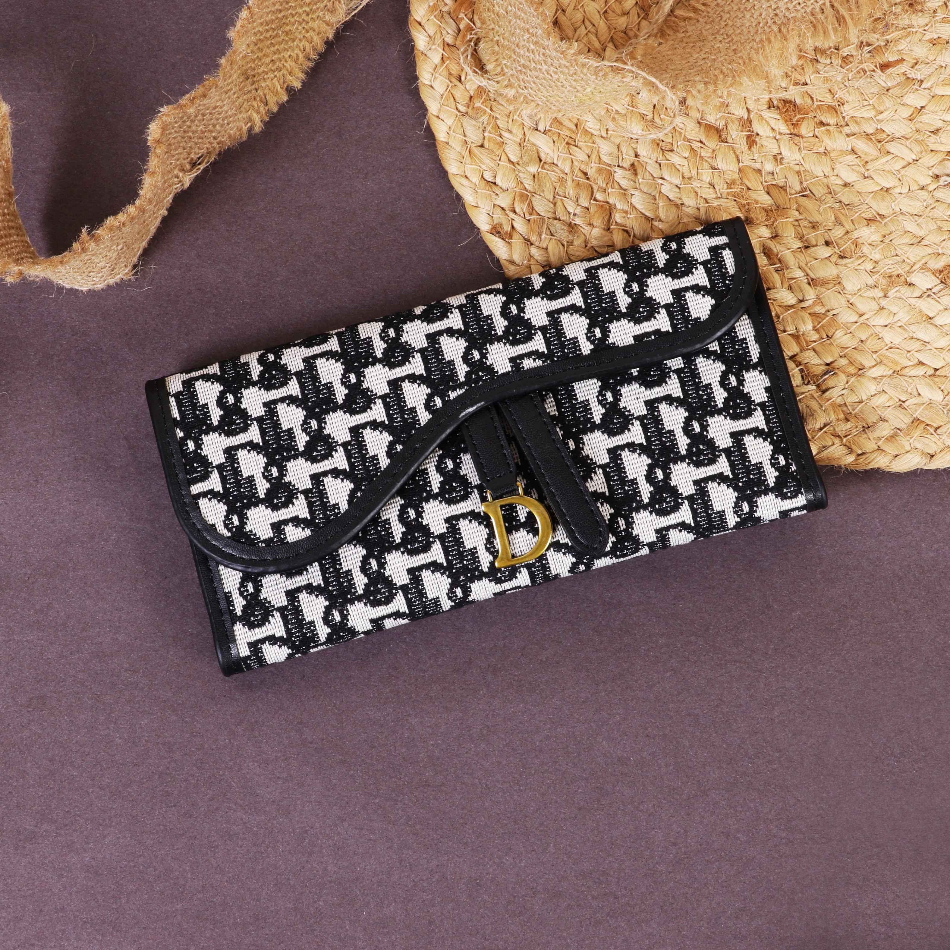 Premium Patterned Fabric LONG Flap Wallet for Women